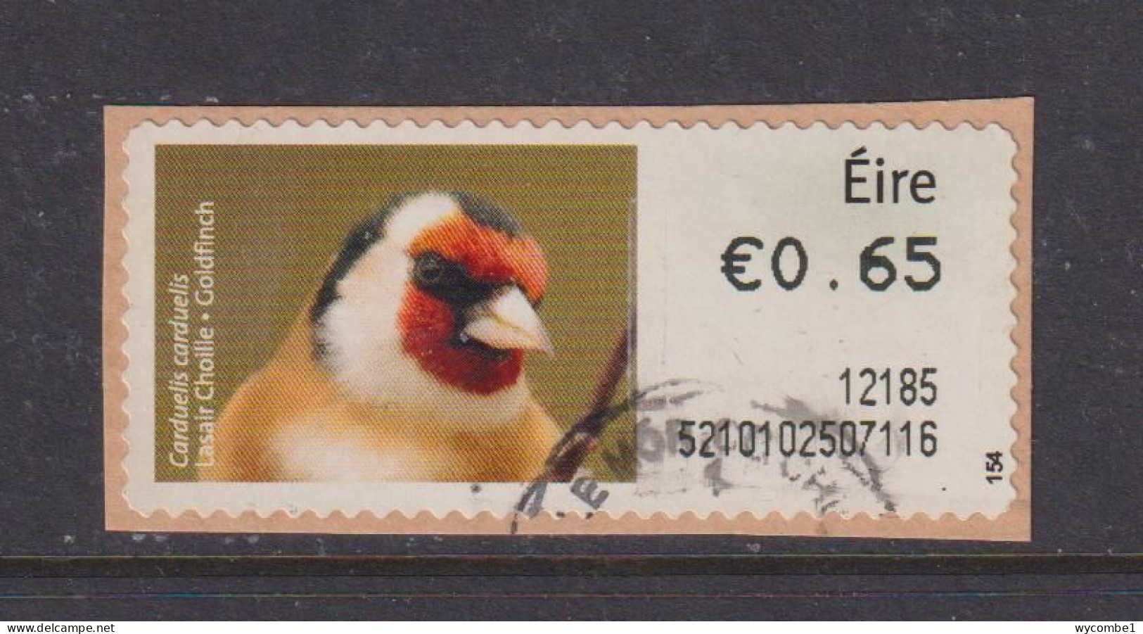 IRELAND  -  2011 Goldfinch SOAR (Stamp On A Roll)  Used On Piece As Scan - Usados