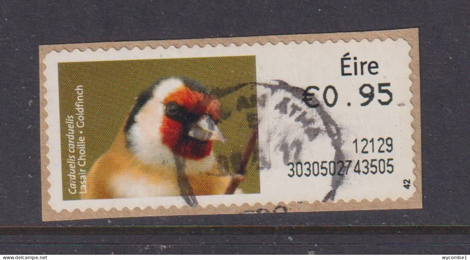 IRELAND  -  2011 Goldfinch SOAR (Stamp On A Roll)  Used On Piece As Scan - Oblitérés