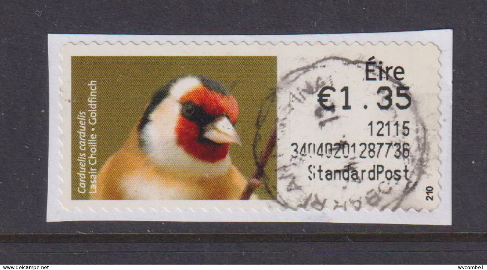 IRELAND  -  2011 Goldfinch SOAR (Stamp On A Roll)  Used On Piece As Scan - Oblitérés