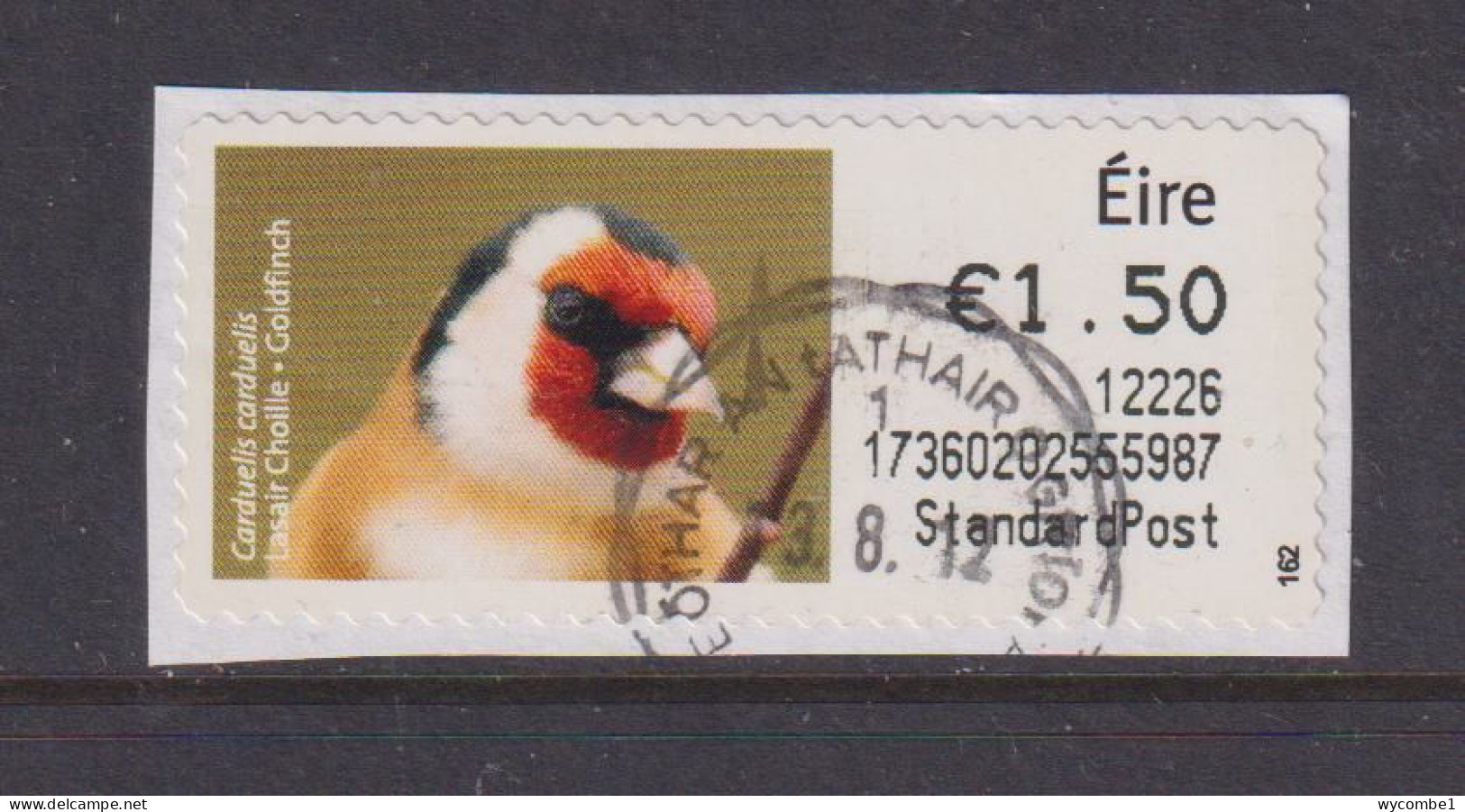 IRELAND  -  2011 Goldfinch SOAR (Stamp On A Roll)  Used On Piece As Scan - Used Stamps