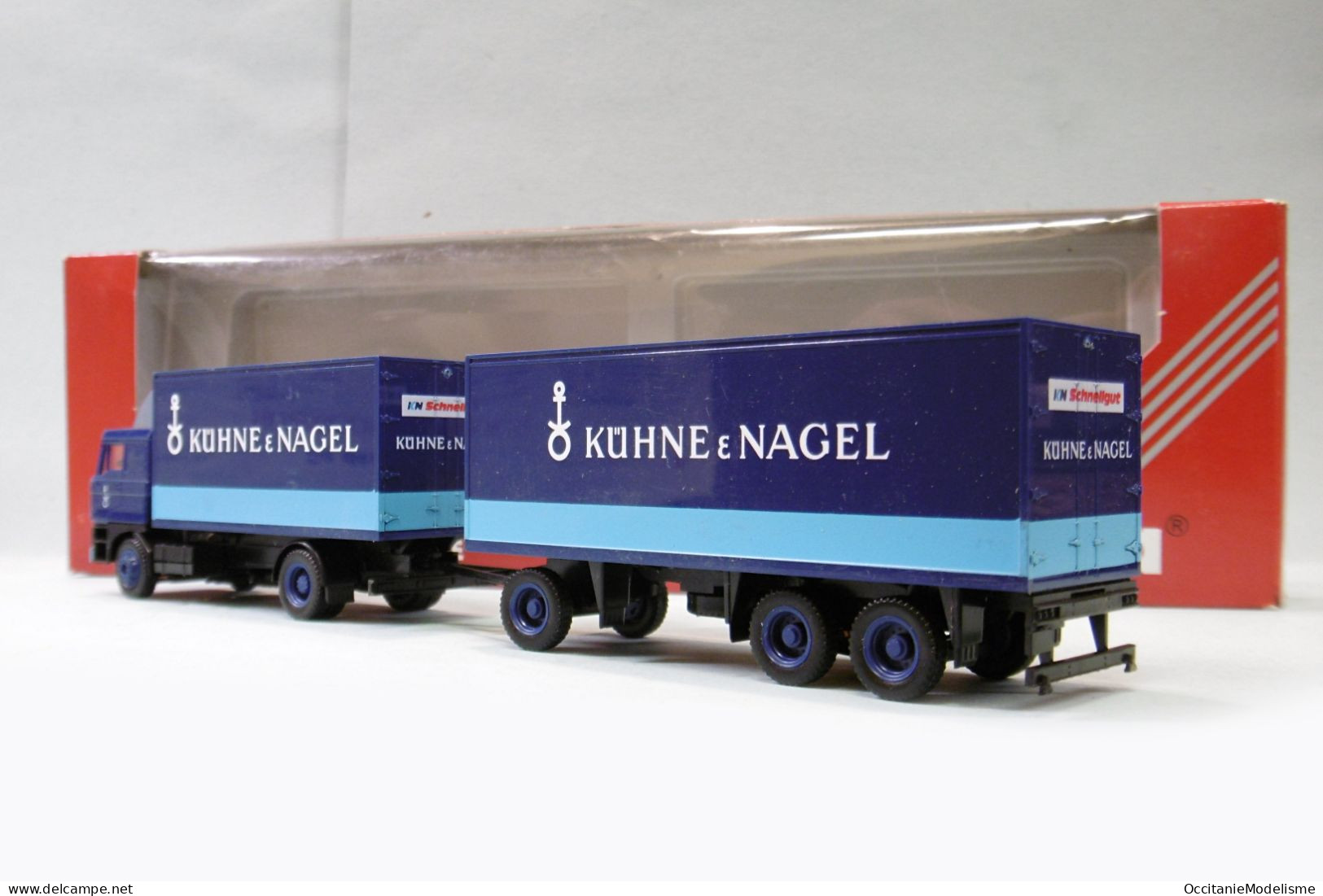 Herpa - Camion DAF 3300 KUHNE & NAGEL + Remorque Réf. 835000 BO HO 1/87 - Véhicules Routiers