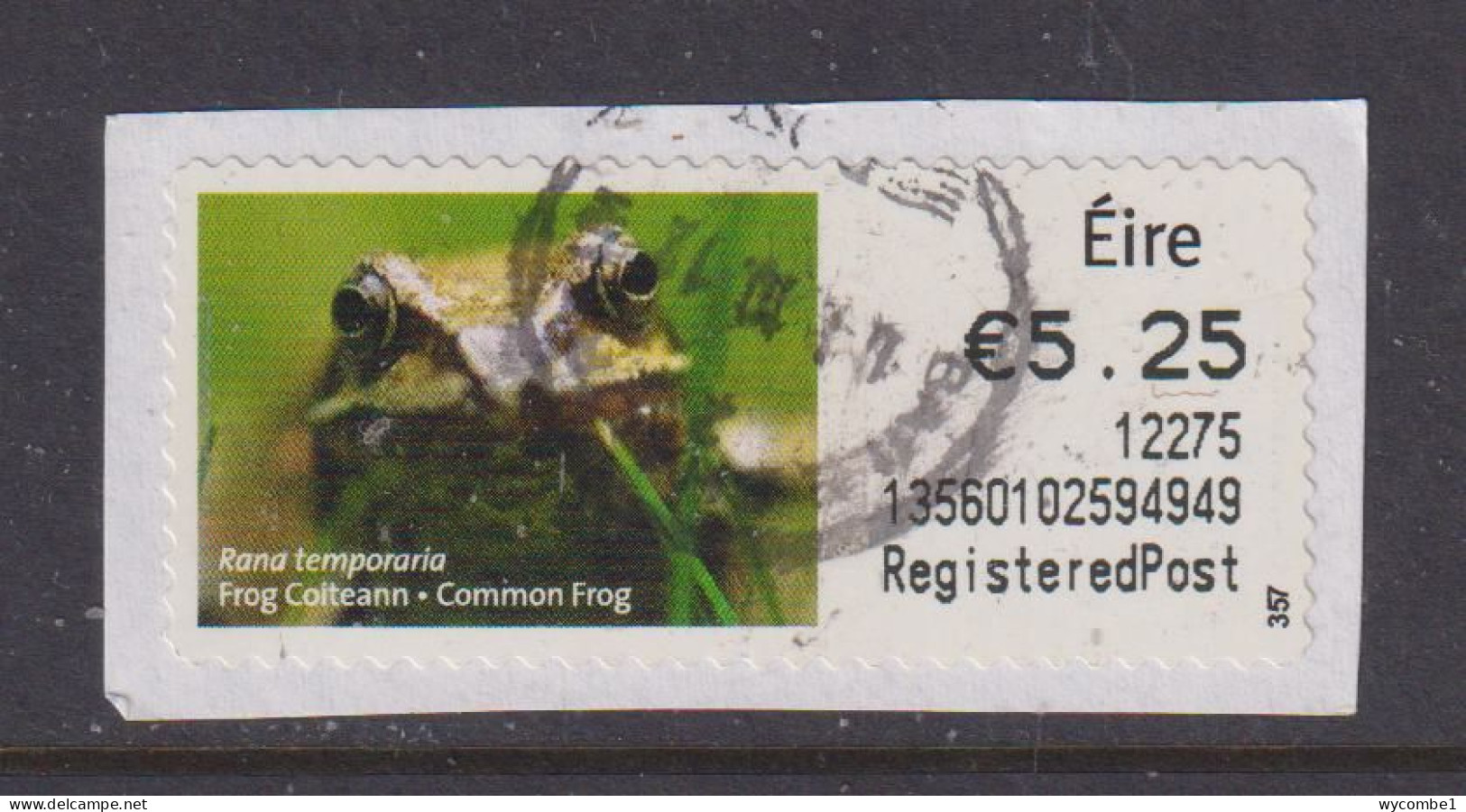 IRELAND  -  2011 Common Frog SOAR (Stamp On A Roll)  Used On Piece As Scan - Oblitérés