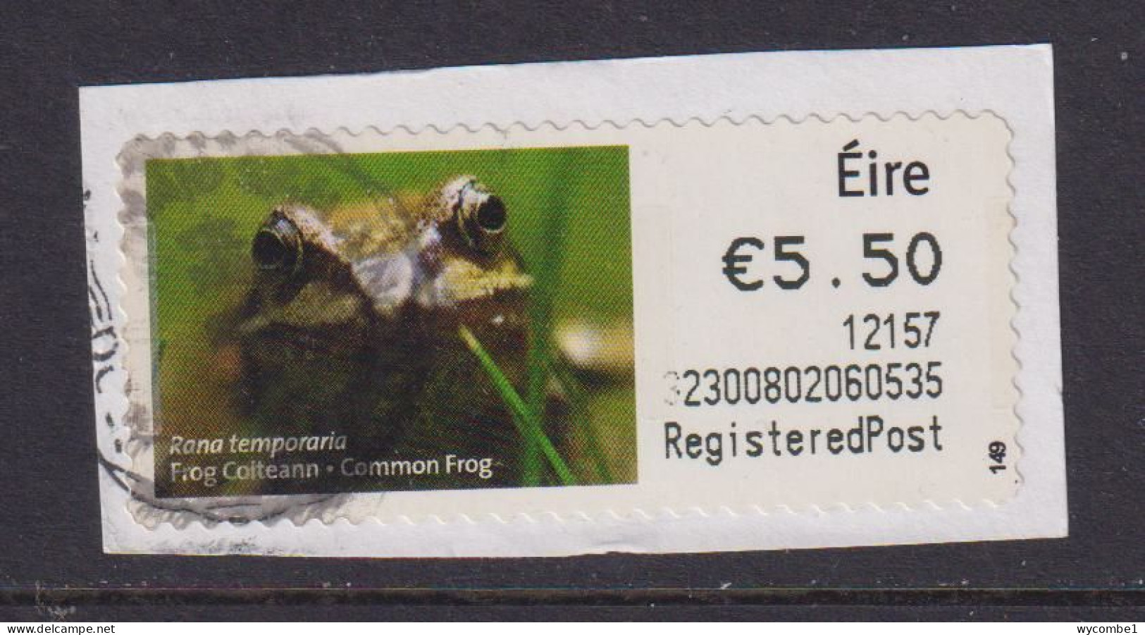 IRELAND  -  2011 Common Frog SOAR (Stamp On A Roll)  Used On Piece As Scan - Used Stamps