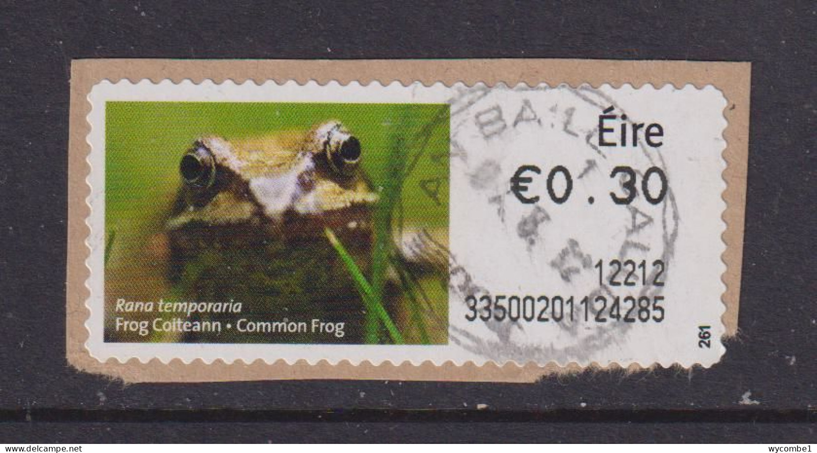 IRELAND  -  2011 Common Frog SOAR (Stamp On A Roll)  Used On Piece As Scan - Gebruikt