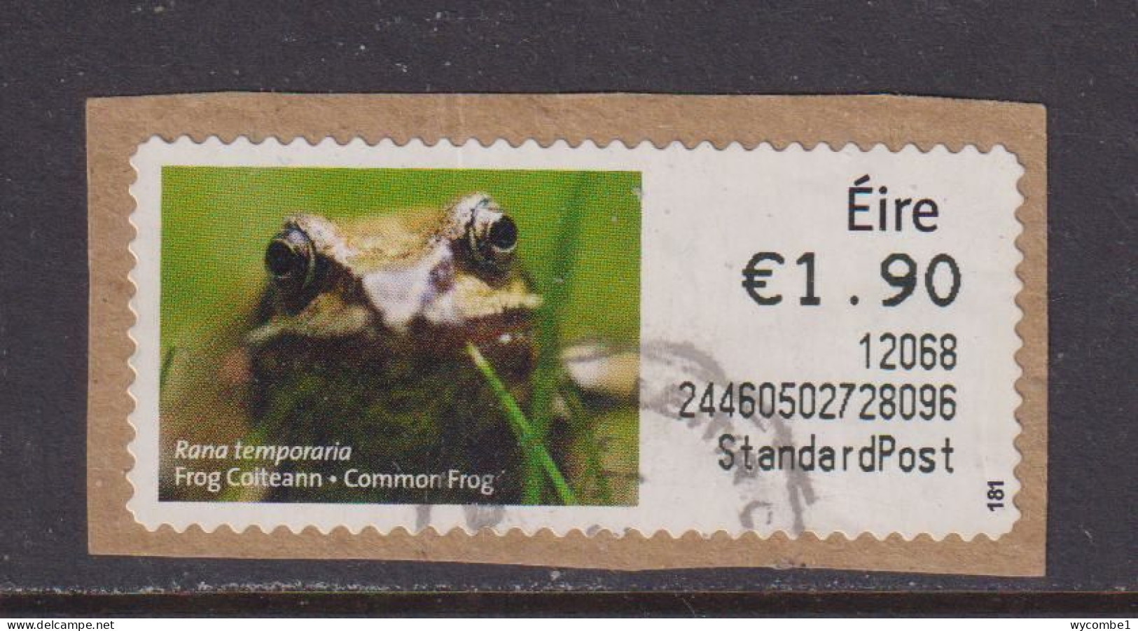 IRELAND  -  2011 Common Frog SOAR (Stamp On A Roll)  Used On Piece As Scan - Gebraucht