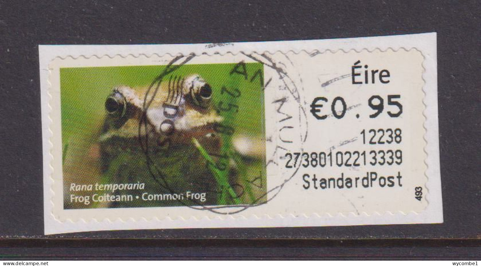 IRELAND  -  2011 Common Frog SOAR (Stamp On A Roll)  Used On Piece As Scan - Used Stamps