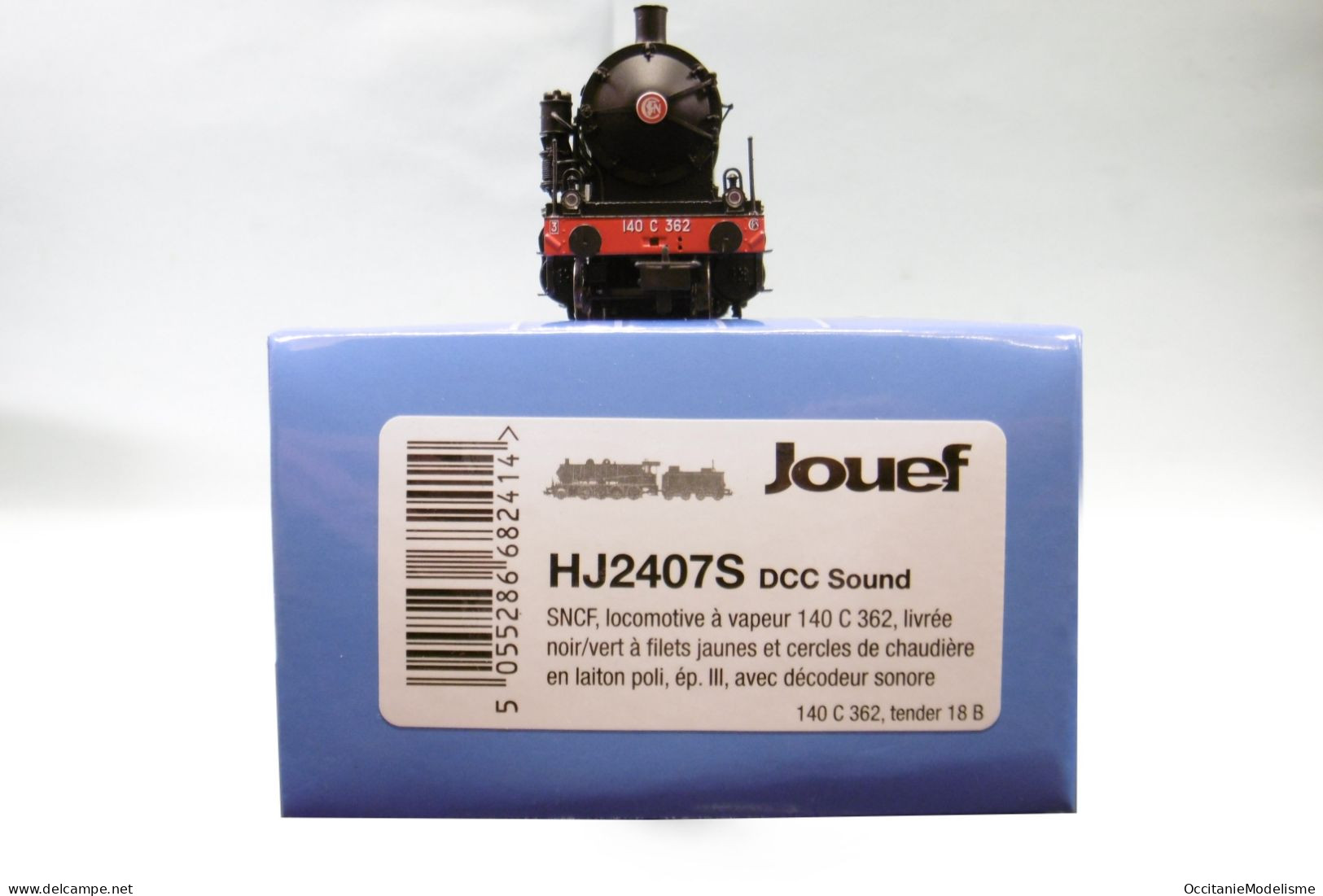 Jouef - Locomotive vapeur 140 C 362 vert filets jaunes DCC Sound ép. III réf. HJ2407S HO 1/87