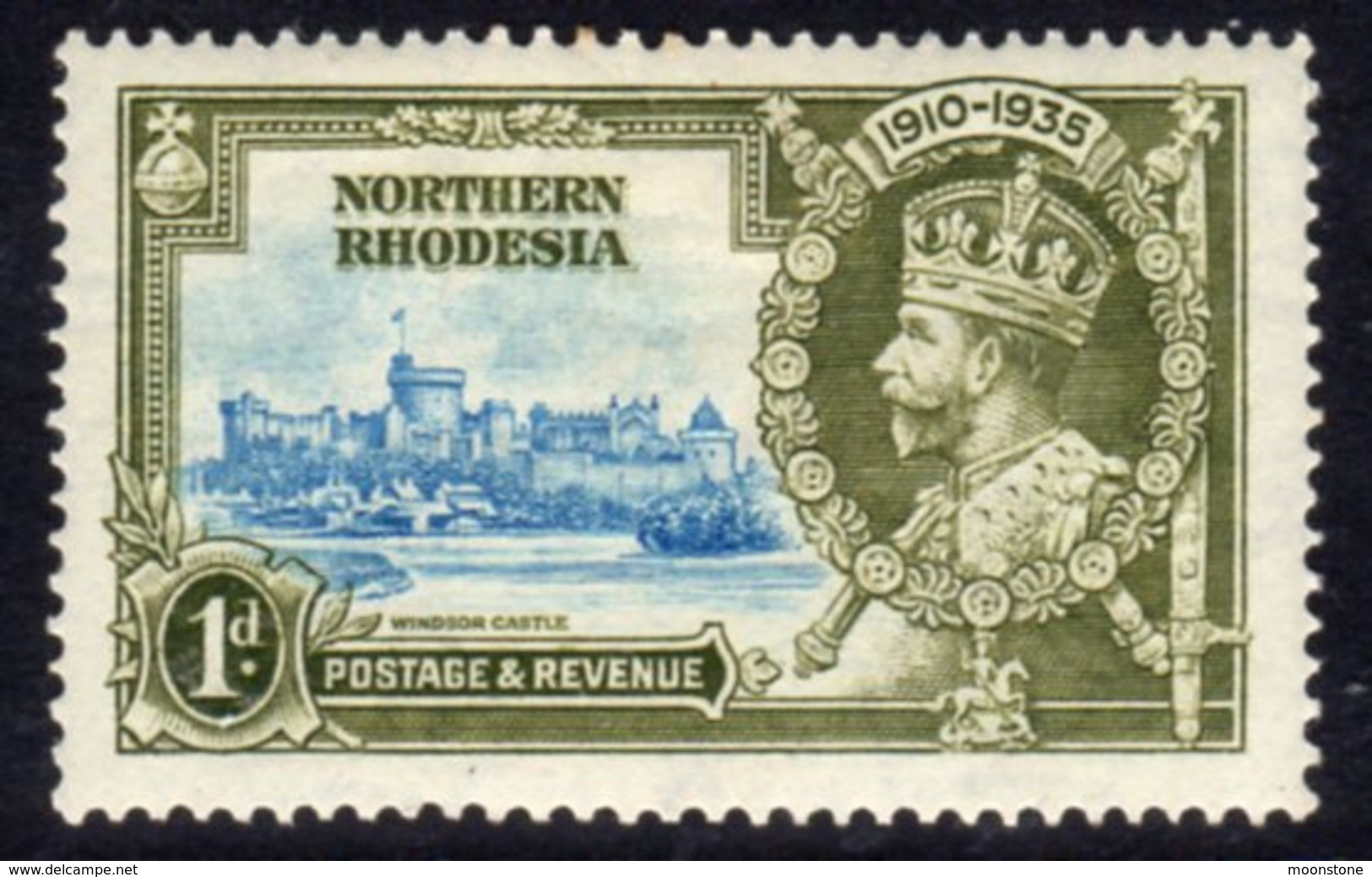 Northern Rhodesia GV 1935 Silver Jubilee 1d Value, Hinged Mint, SG 18 (A) - Northern Rhodesia (...-1963)