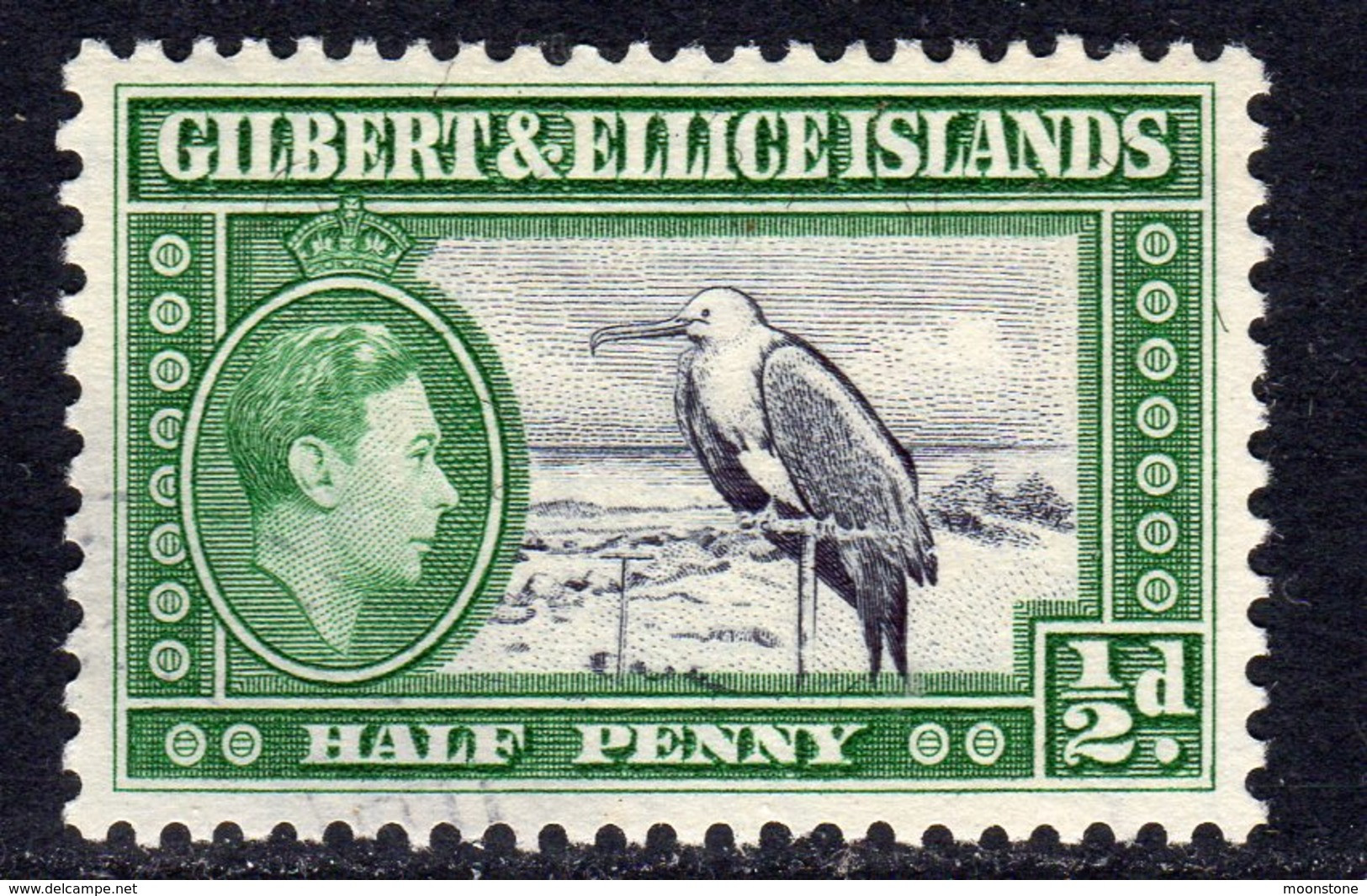 Gilbert & Ellice Islands GVI 1939 ½d Frigate Bird Definitive, Used, SG 43 (BP2) - Gilbert- Und Ellice-Inseln (...-1979)