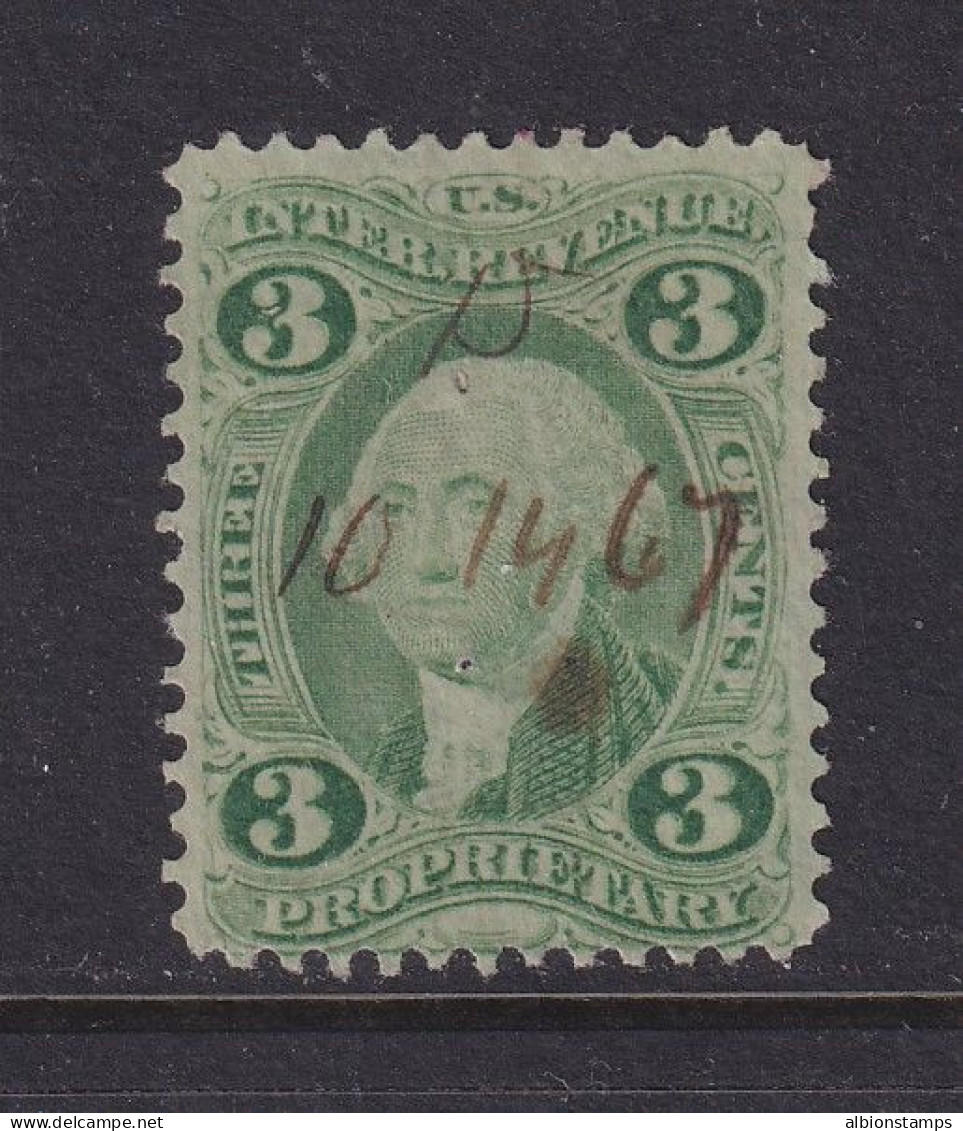 US, Scott R18c, Used, Manuscript Cancel - Fiscaux