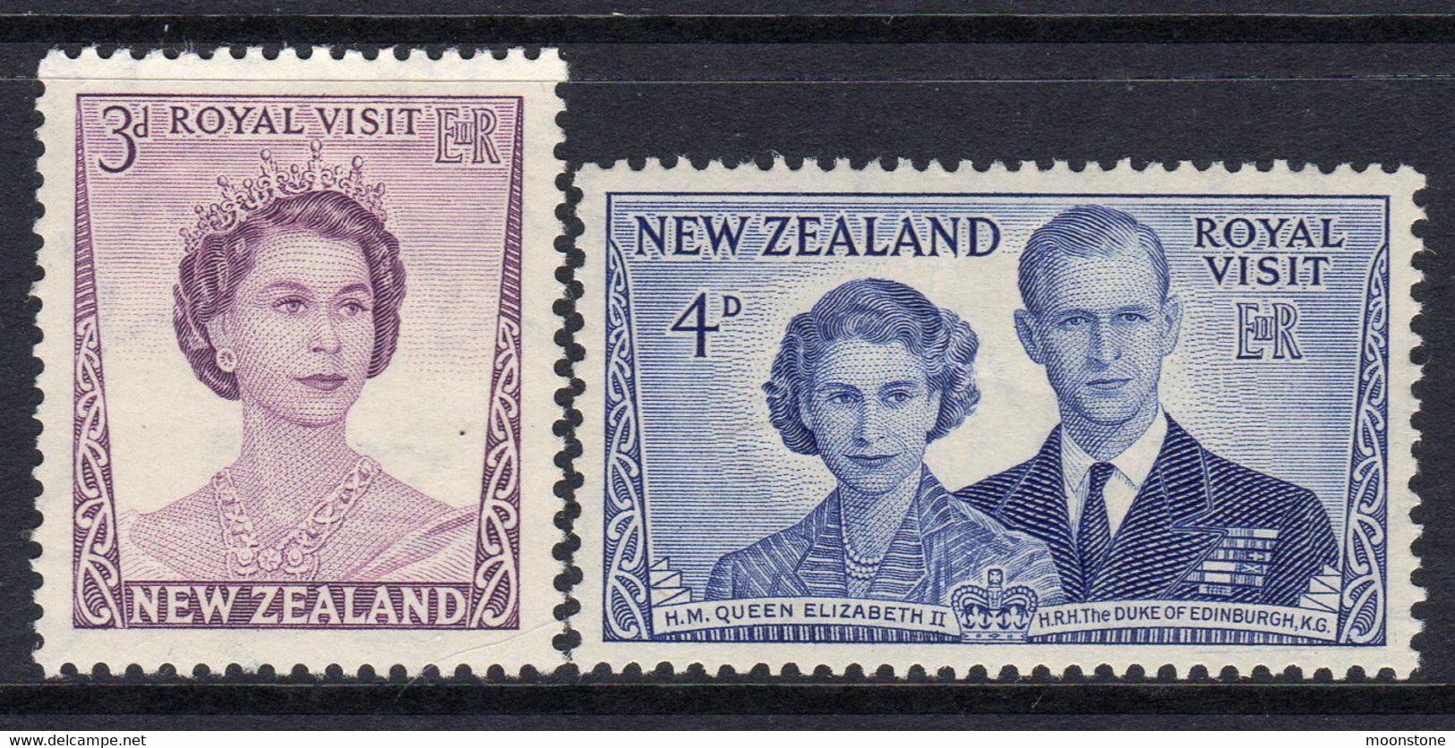 New Zealand 1953 Royal Visit Set Of 2, Hinged Mint, SG 721/2 (A) - Neufs