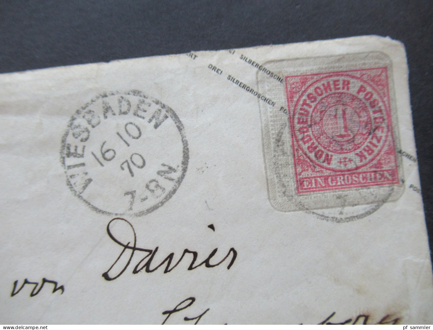 NDP GA Umschlag Von Preußen U 28 B Stempel Wiesbaden Nach Seggerde Bei Weserlingen Provinz Sachsen - Postal  Stationery