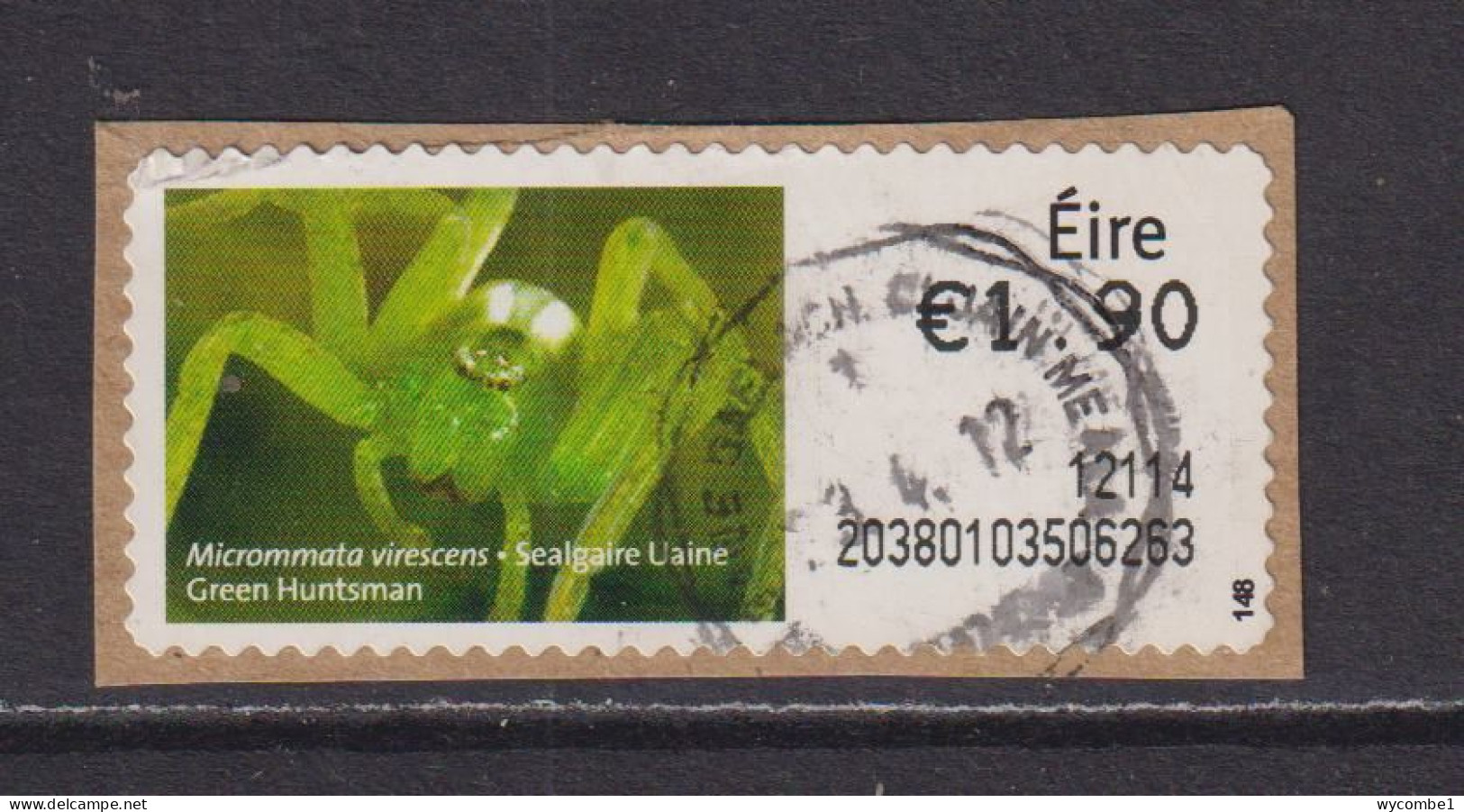 IRELAND  -  2011 Green Huntsman SOAR (Stamp On A Roll)  Used On Piece As Scan - Gebruikt