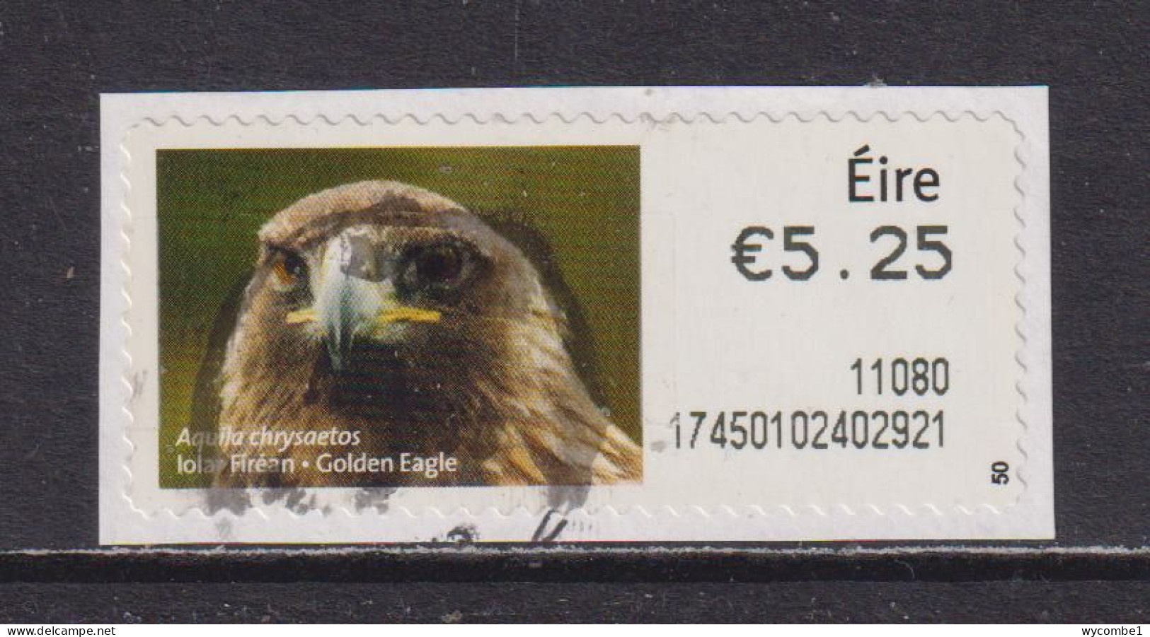 IRELAND  -  2010 Golden Eagle SOAR (Stamp On A Roll)  Used On Piece As Scan - Usados