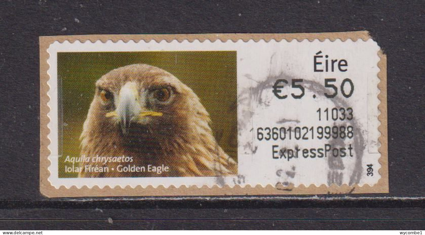 IRELAND  -  2010 Golden Eagle SOAR (Stamp On A Roll)  Used On Piece As Scan - Gebraucht