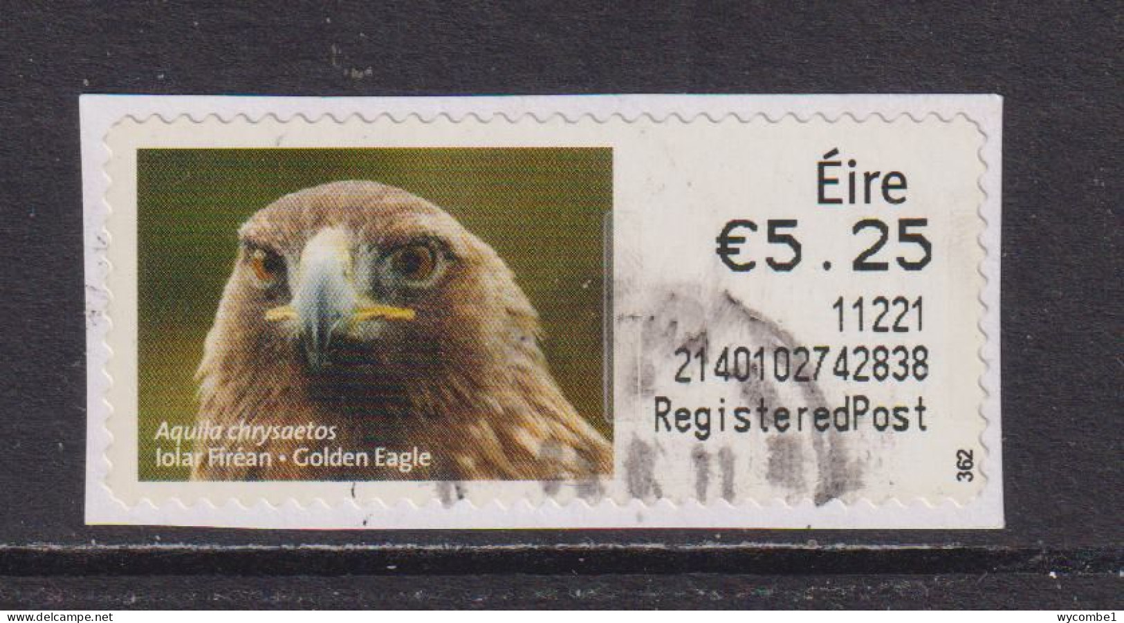 IRELAND  -  2010 Golden Eagle SOAR (Stamp On A Roll)  Used On Piece As Scan - Usados