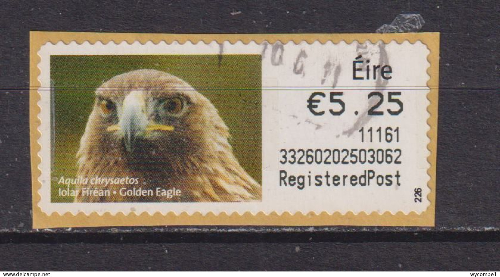 IRELAND  -  2010 Golden Eagle SOAR (Stamp On A Roll)  Used On Piece As Scan - Oblitérés