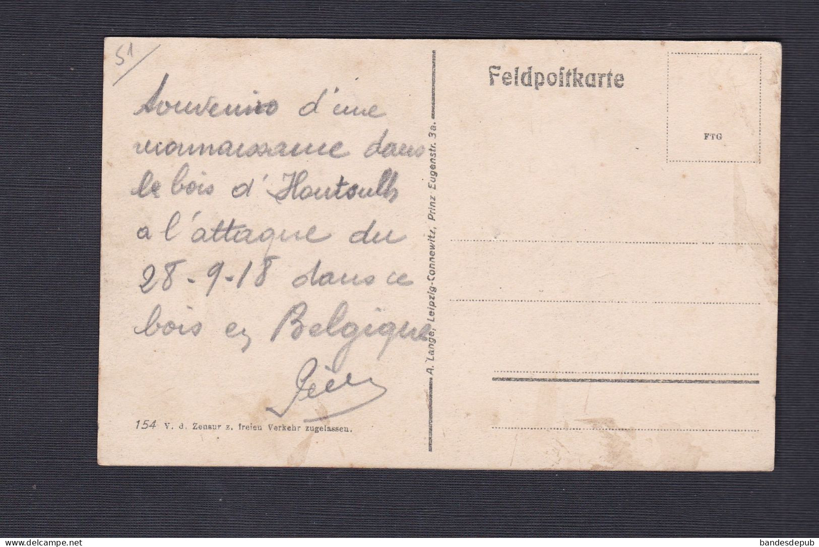 Betheniville (51) ( Guerre 14-18 Texte Souvenir Reconnaissance Bois D' Houthulst Belgique  55441) - Bétheniville