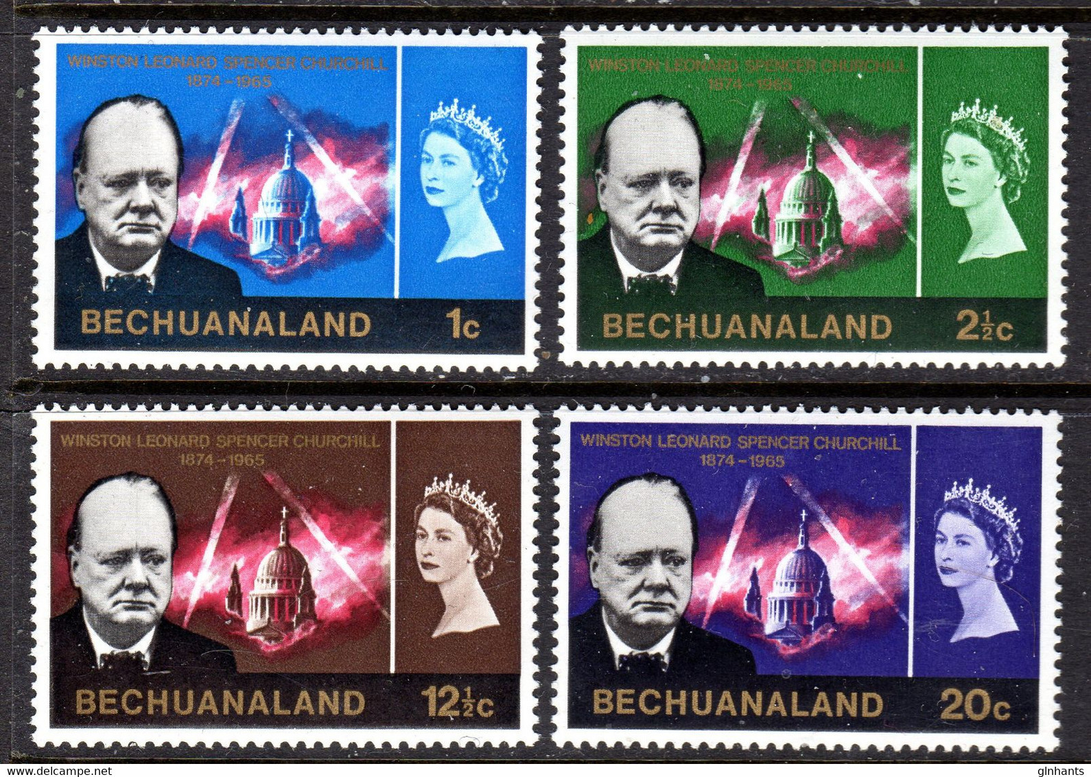 BECHUANALAND - 1966 CHURCHILL COMMEMORATION SET (4V) FINE MNH ** SG 194-197 - 1965-1966 Autonomia Interna