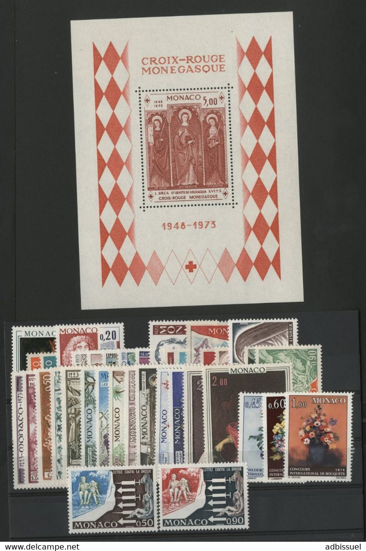 MONACO ANNEE COMPLETE 1973 COTE 99 € NEUFS ** MNH N° 916 à 952 Soit 37 Timbres. TB - Annate Complete