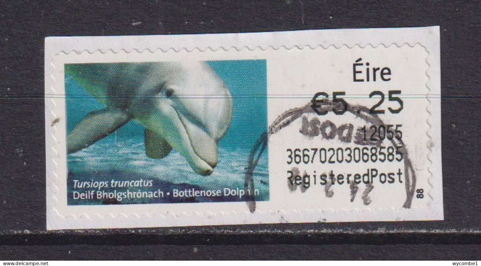 IRELAND  -  2010 Bottlenose Dolphin SOAR (Stamp On A Roll)  Used On Piece As Scan - Oblitérés