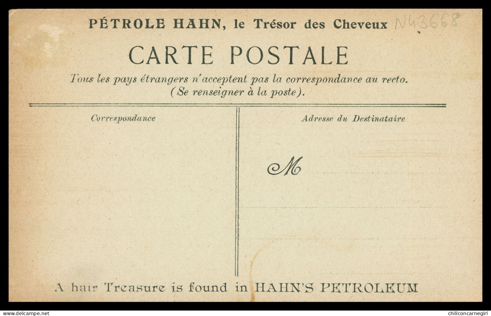 * BOTTARO - Couple - Art Nouveau - Pub Pétrole Hahn - Mode - Vibert Lyon - A Hair Treasure Is Found In Hahn's Petroleum - Bottaro
