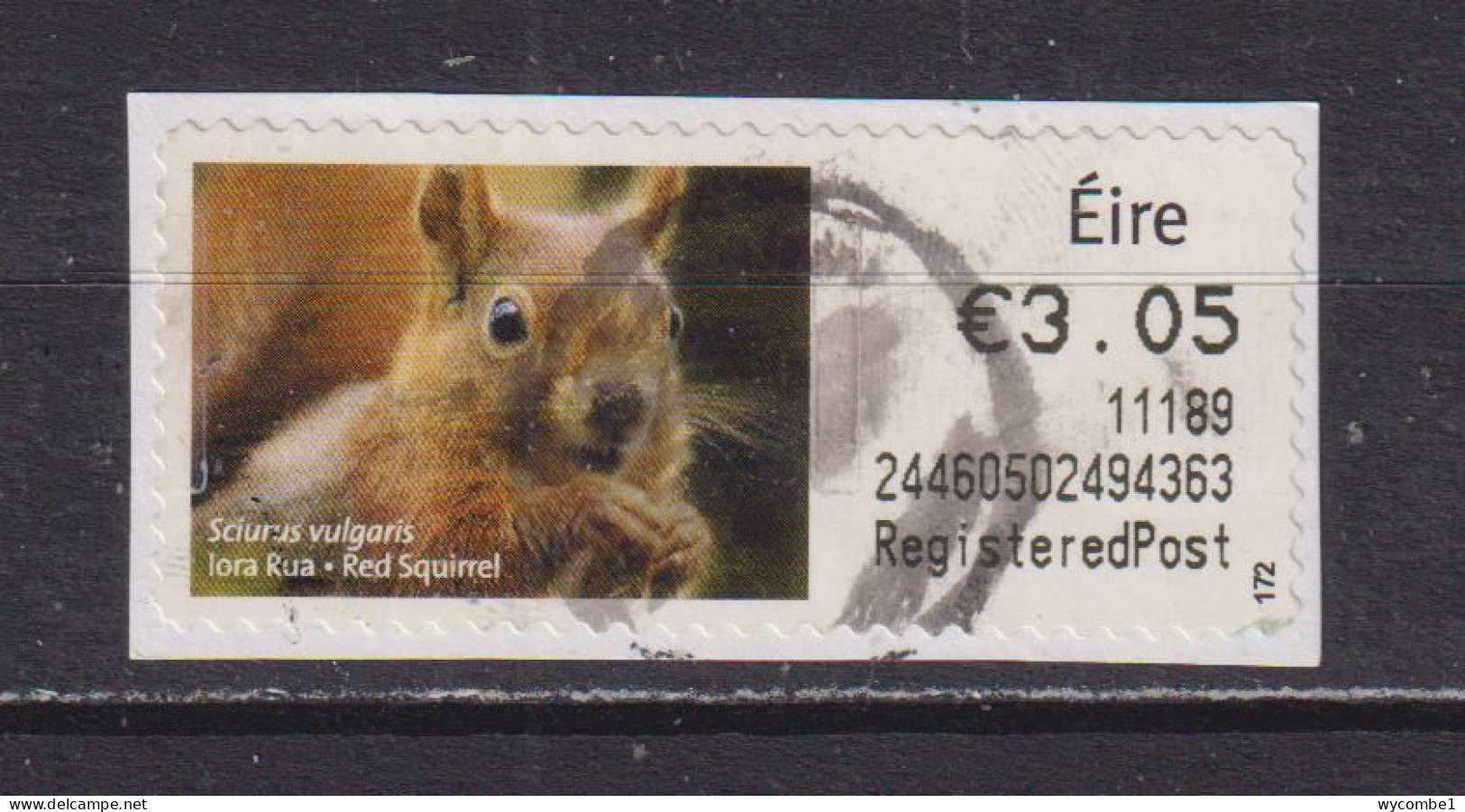 IRELAND  -  2010 Red Squirrel SOAR (Stamp On A Roll)  Used On Piece As Scan - Gebraucht