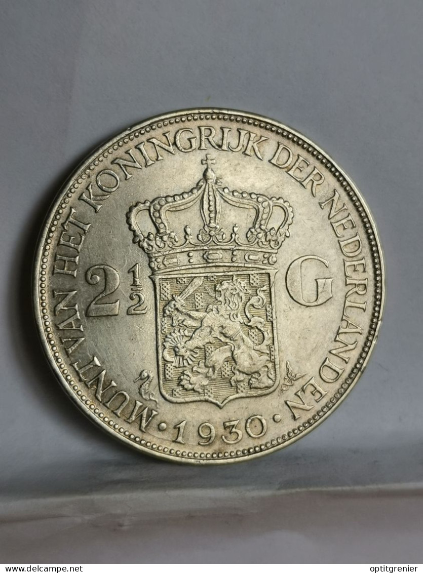2 1/2 GULDEN ARGENT 1930 PAYS BAS / 2.5 NEDERLAND SILVER - 2 1/2 Gulden