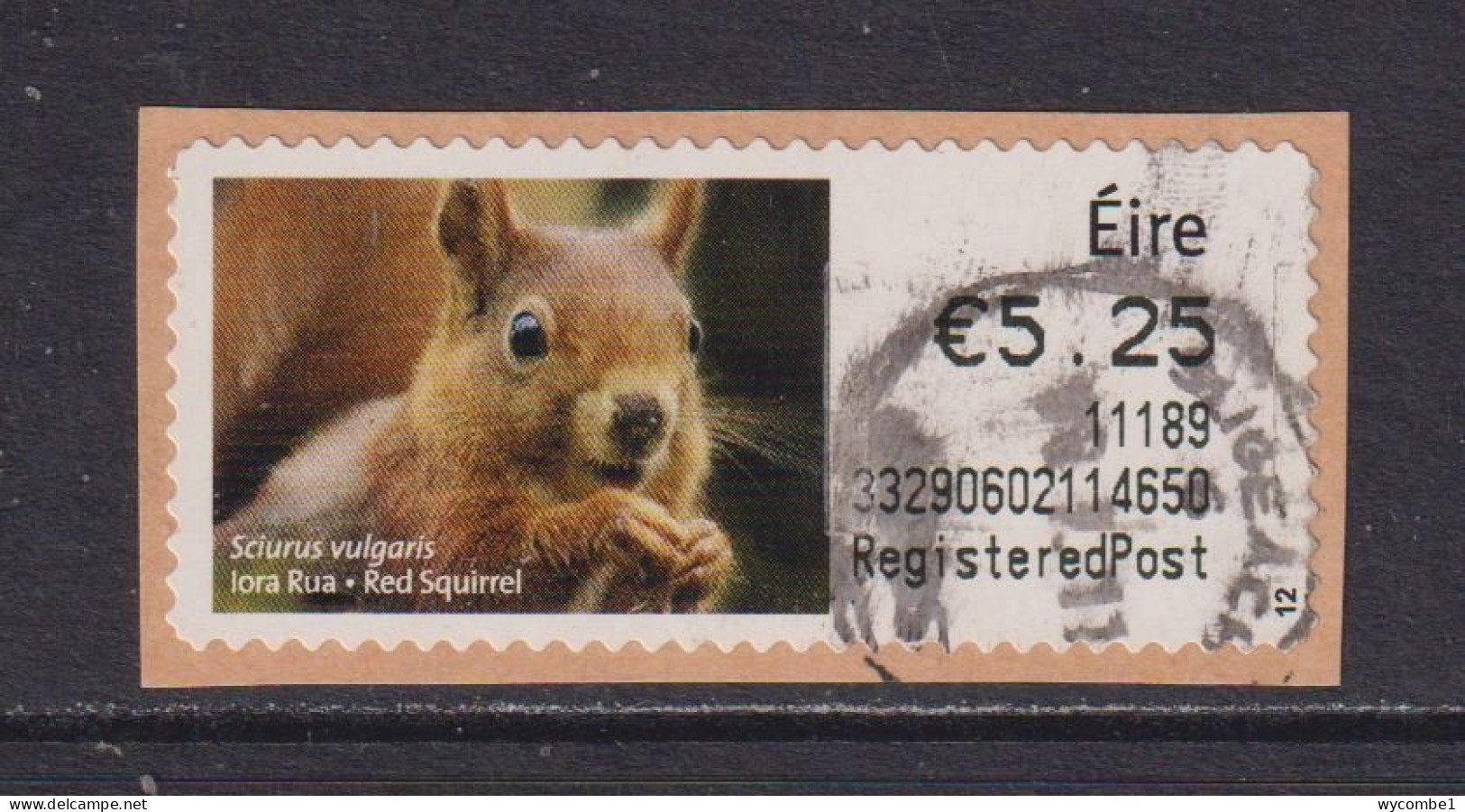 IRELAND  -  2010 Red Squirrel SOAR (Stamp On A Roll)  Used On Piece As Scan - Gebruikt