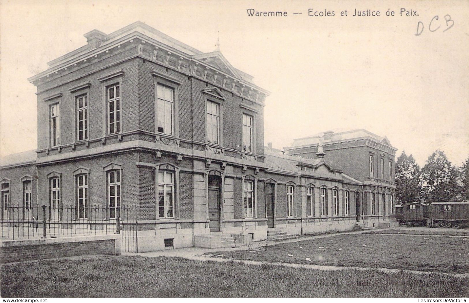 BELGIQUE - WAREMME - Ecole Et Justice De Paix - Carte Postale Ancienne - Waremme