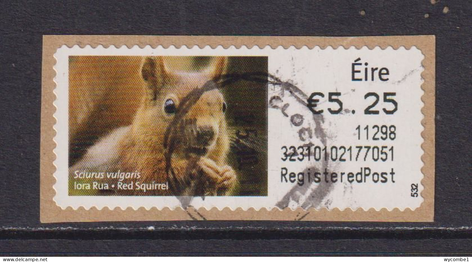 IRELAND  -  2010 Red Squirrel SOAR (Stamp On A Roll)  Used On Piece As Scan - Used Stamps