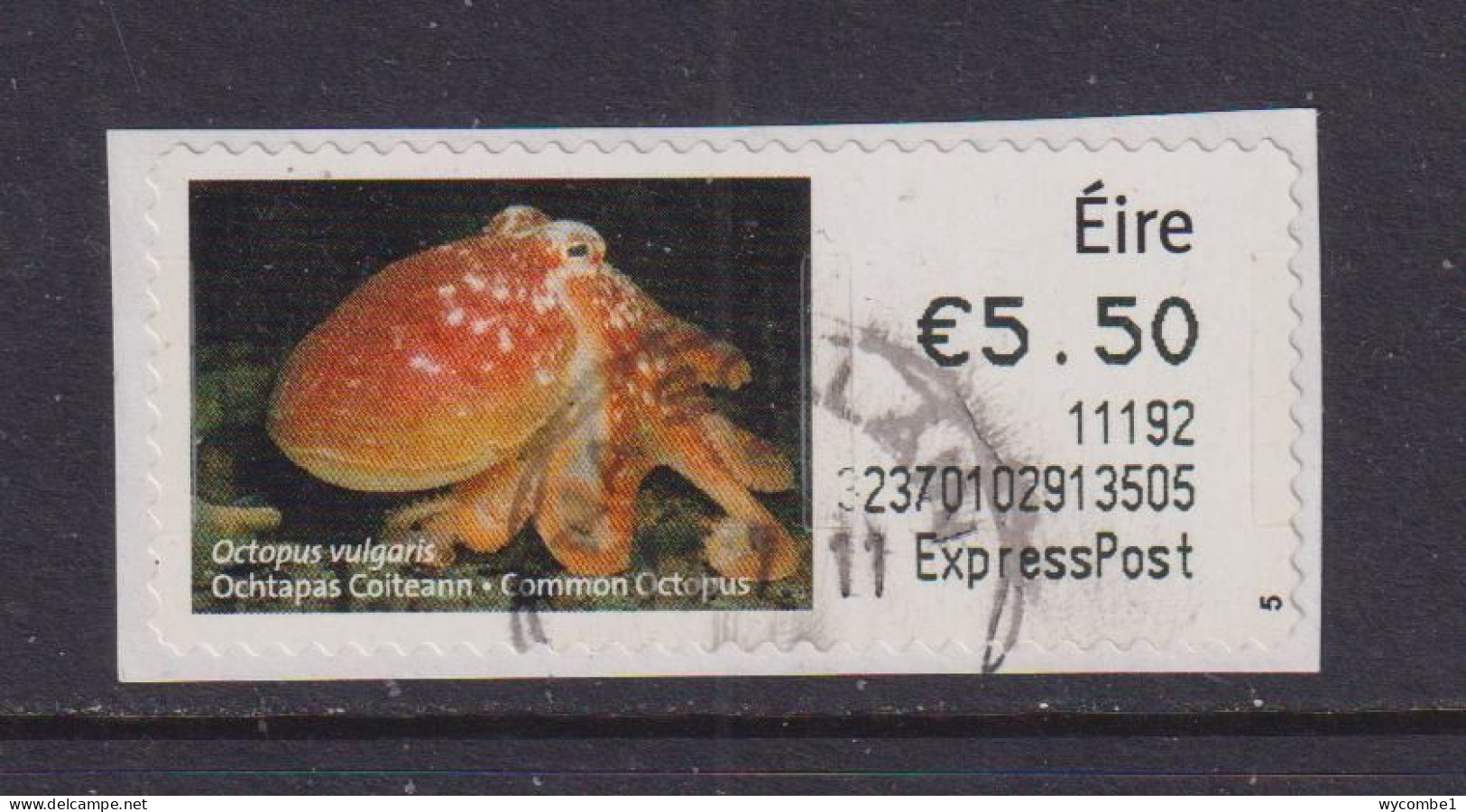 IRELAND  -  2010 Common Octopus SOAR (Stamp On A Roll)  Used On Piece As Scan - Usados