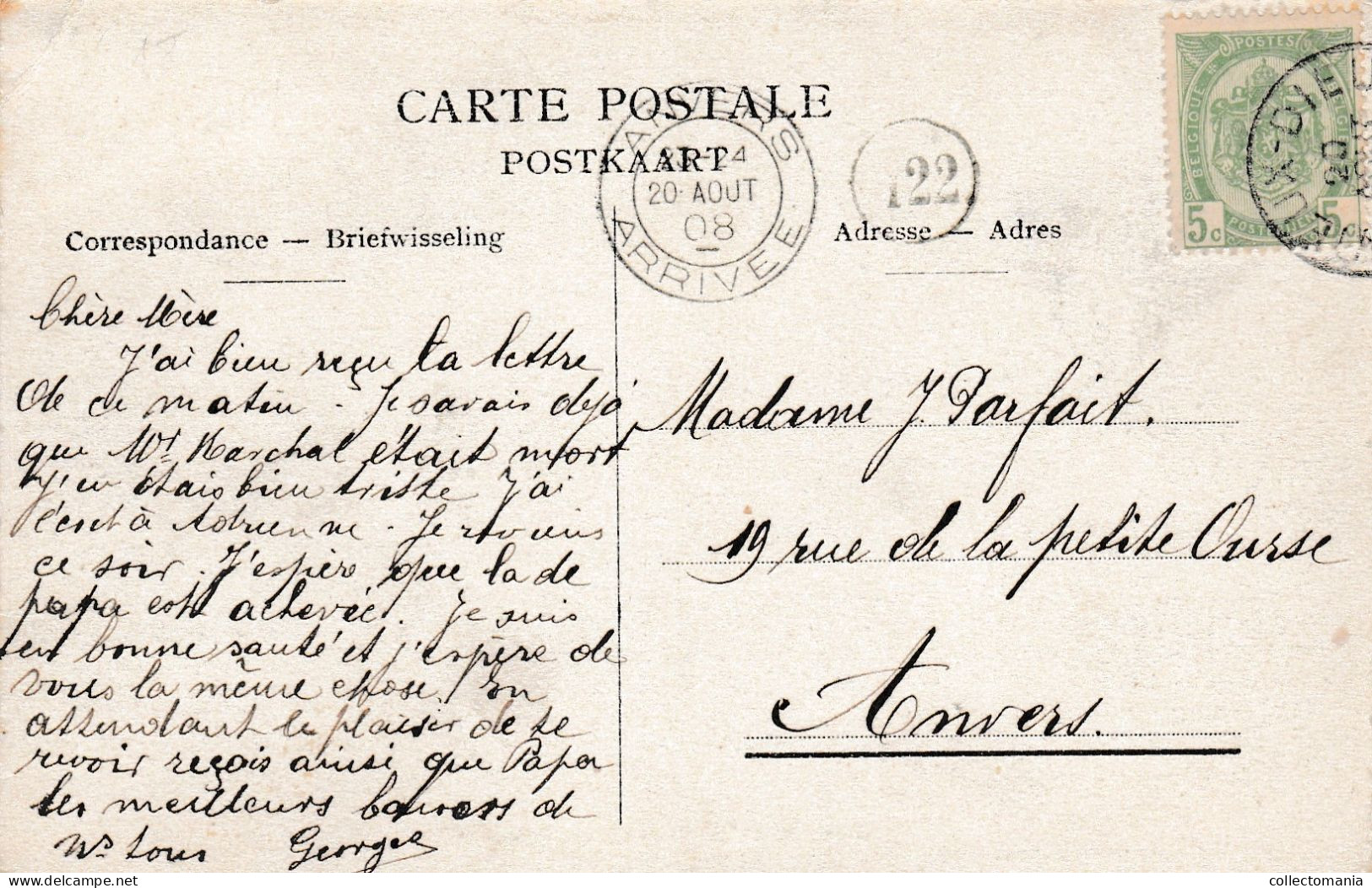 2 Oude Postkaarten  Mortsel Oude God Statielei 1907 - 1908 - Mortsel