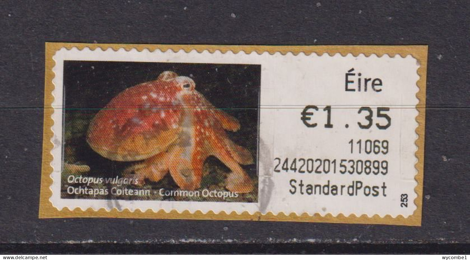 IRELAND  -  2010 Common Octopus SOAR (Stamp On A Roll)  Used On Piece As Scan - Usados