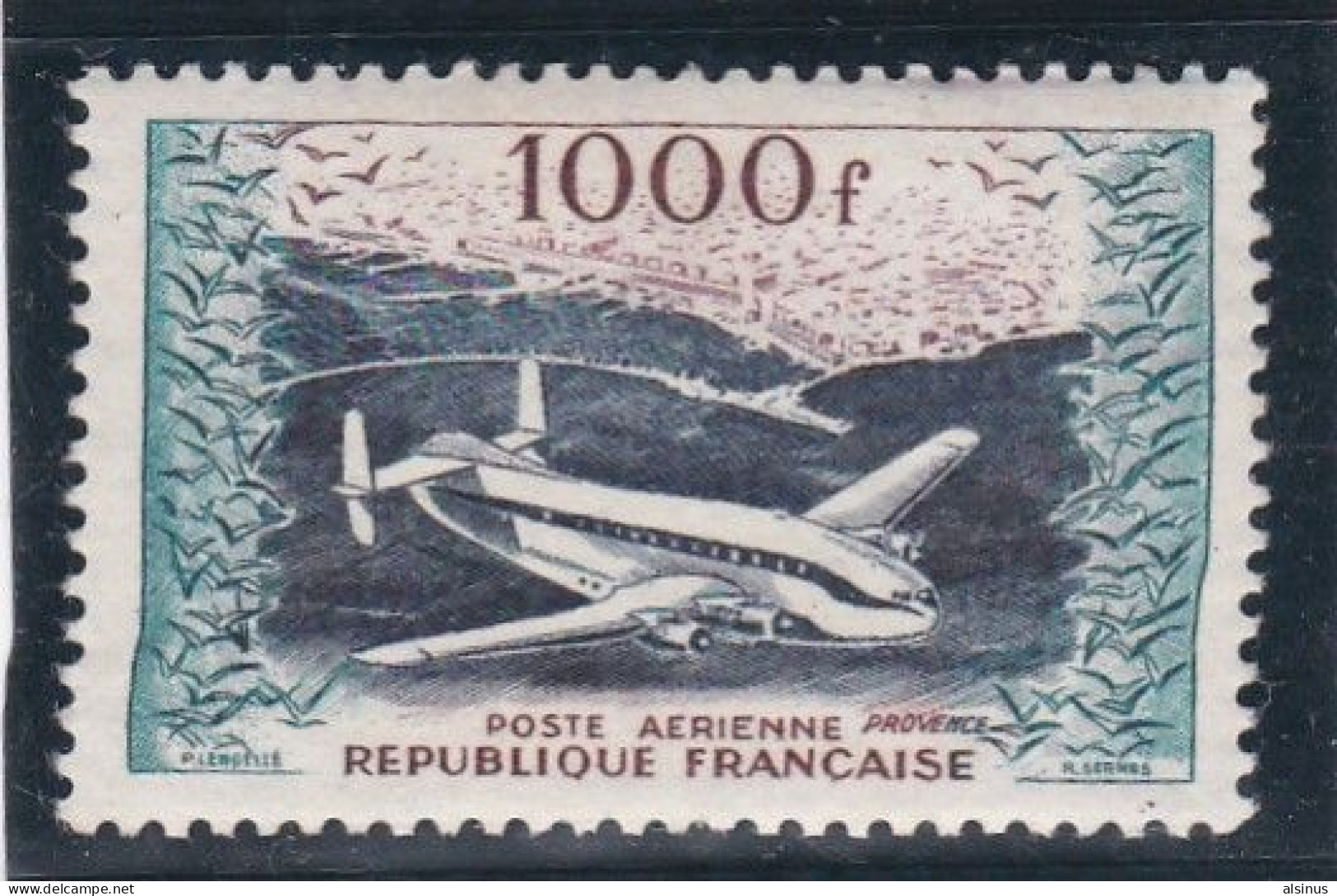FRANCE - POSTE AERIENNE - 1000 F BLEU-VERT BLEU-NOIR BRUN-ROUGE  - PROVENCE - N° 33 - NEUF - GOMME PARFAITE - 1927-1959 Neufs