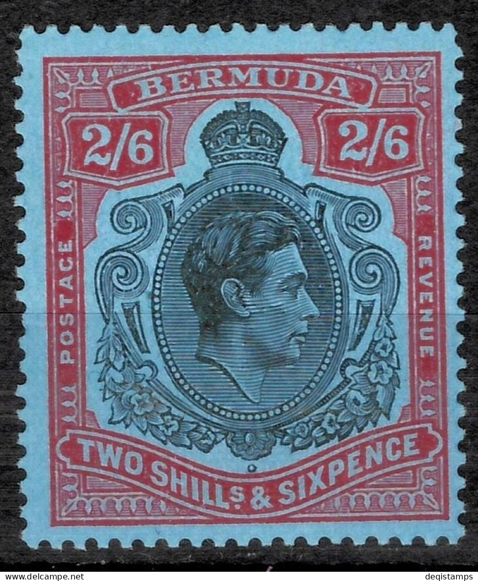 Bermuda 1938 / KGVI 2/6 Shilling Perf. 13  MH (*) - Bermuda