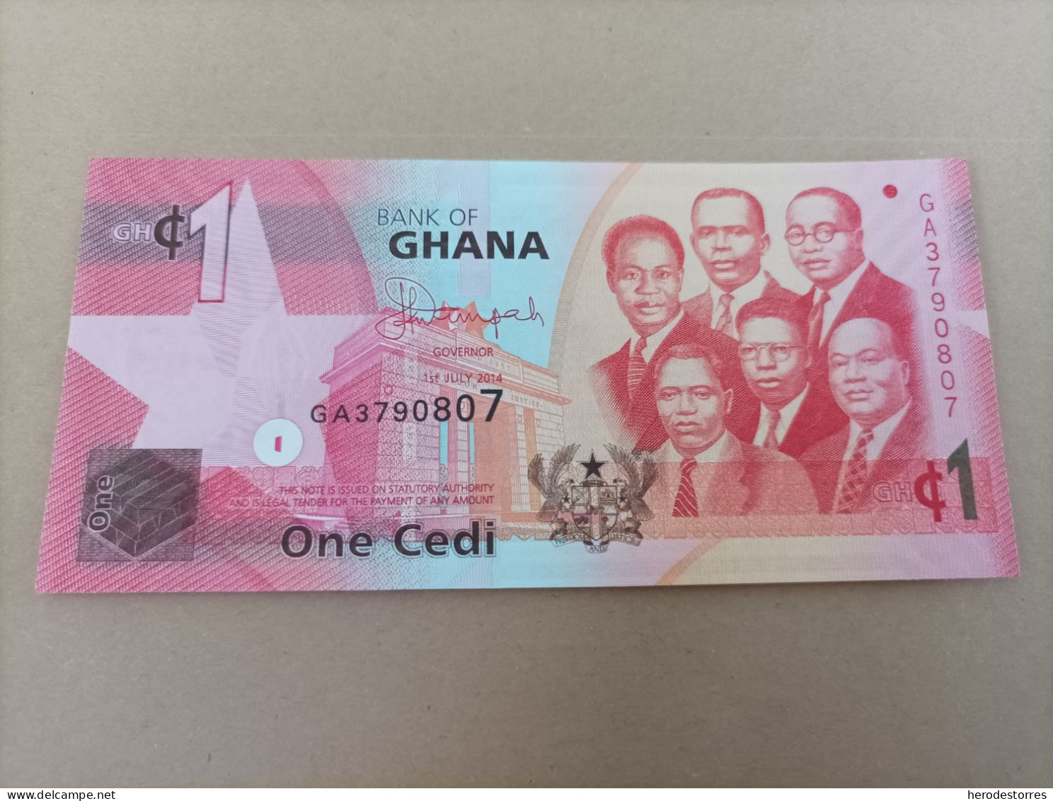 Billete De GHANA De 1 Cedi, Año 2014, UNC - Ghana