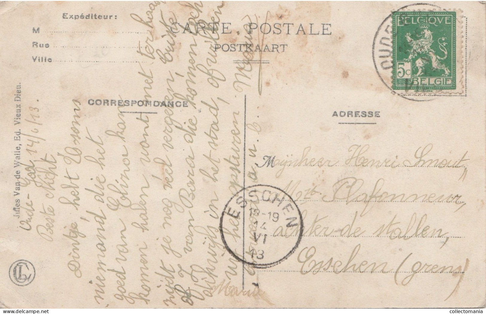 2 Oude Postkaarten  Mortsel Oude God 1913 Café Den Boom  Delhaize Frères Alimentation Café Minerva - Mortsel