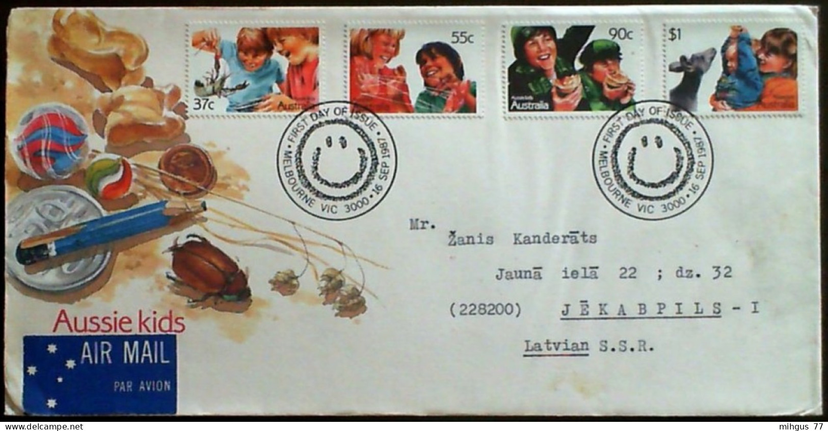 AUSTRALIA 1987 Aussie Kids Aboriginal Crafts FDC - Otros & Sin Clasificación