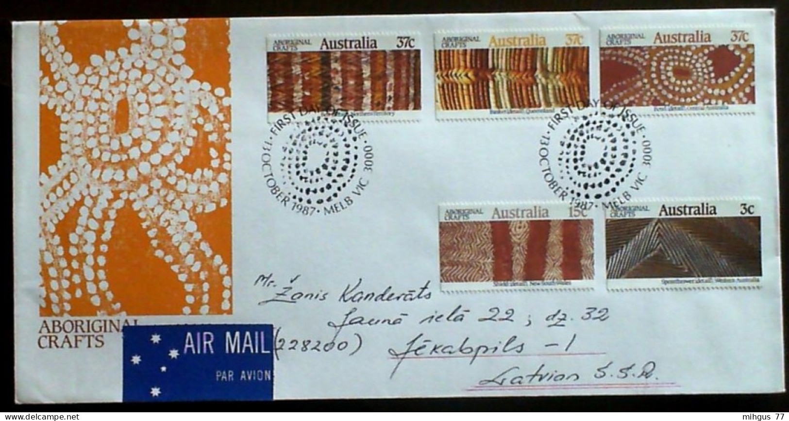 AUSTRALIA 1987 Aussie Kids Aboriginal Crafts FDC - Otros & Sin Clasificación