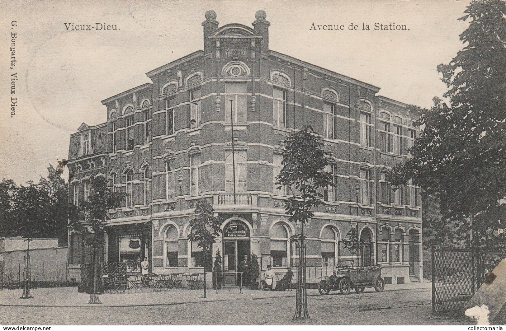 3 Oude Postkaarten  Mortsel Oude God  Statielei  Café Restaurant In Den Boer 1913 Café Minerva - Mortsel