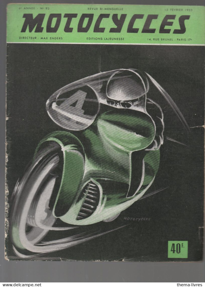 Revue MOTOCYCLES  N°93 Du 15 Février 1953  (CAT5244) - Motorfietsen