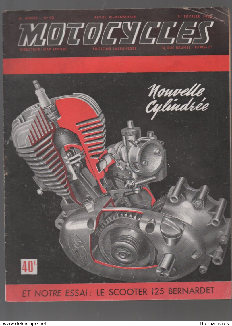 Revue MOTOCYCLES  N°92 Du 1 Février 1953  (CAT5245) - Motorfietsen