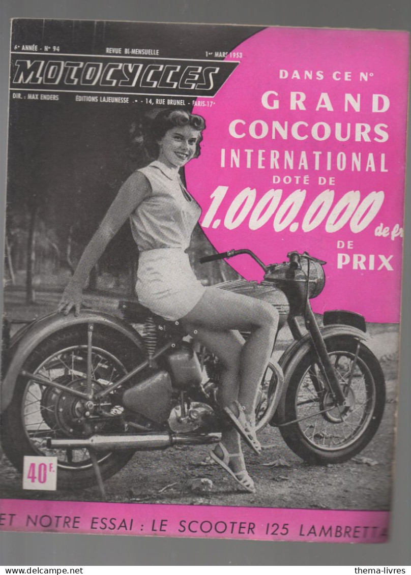 Revue MOTOCYCLES  N°94 Du 1 Mars 1953  (CAT5247) - Moto