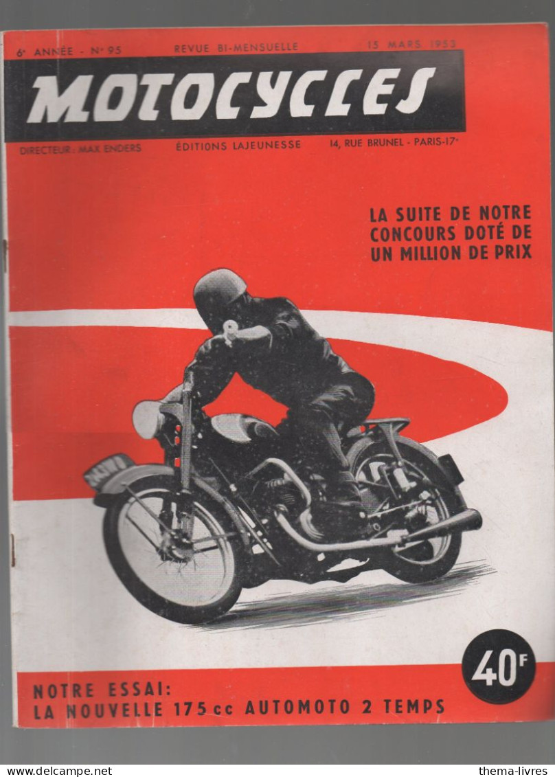 Revue MOTOCYCLES  N°95 Du 15 Mars 1953  (CAT5249) - Moto