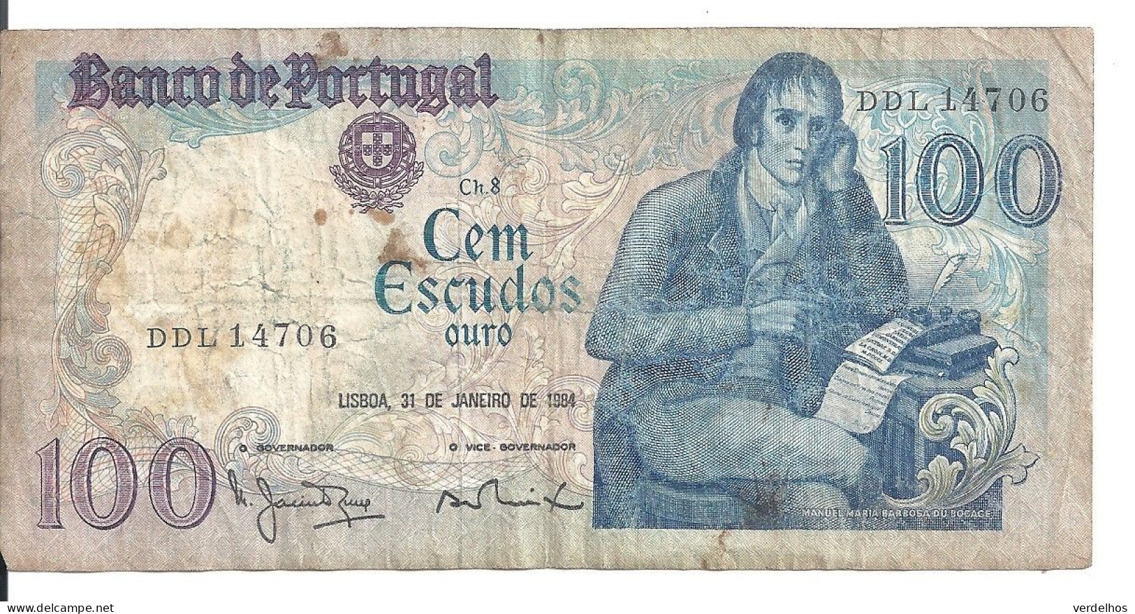 PORTUGAL 100 ESCUDOS 1984 VG+ P 178 C - Portugal