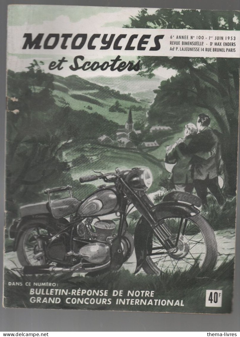 Revue MOTOCYCLES ET SCOOTERS  N°100 Du 1 Juin  1953  (CAT5254) - Motorfietsen