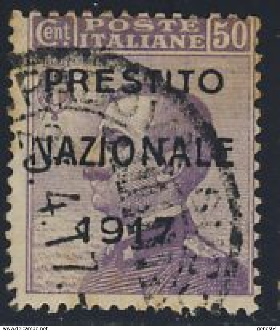 Michetti 50 C. Con Soprastampa I Tipo "Prestito Nazionale - 1917 - " Con Annullo Originale Del 03/04/1917 - Raro - Pubblicitari