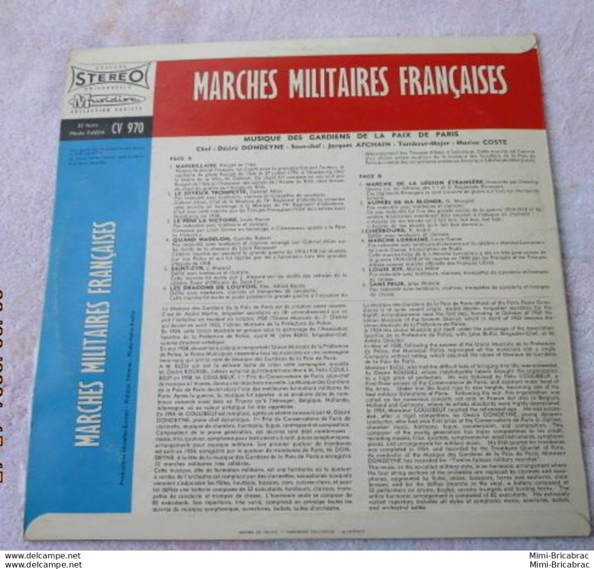 Suite Décés : Coté 14 € !! 33T 30 Cm Marches Militaires Francaises Musique Des Gardiens De La Paix De Paris - Hit-Compilations