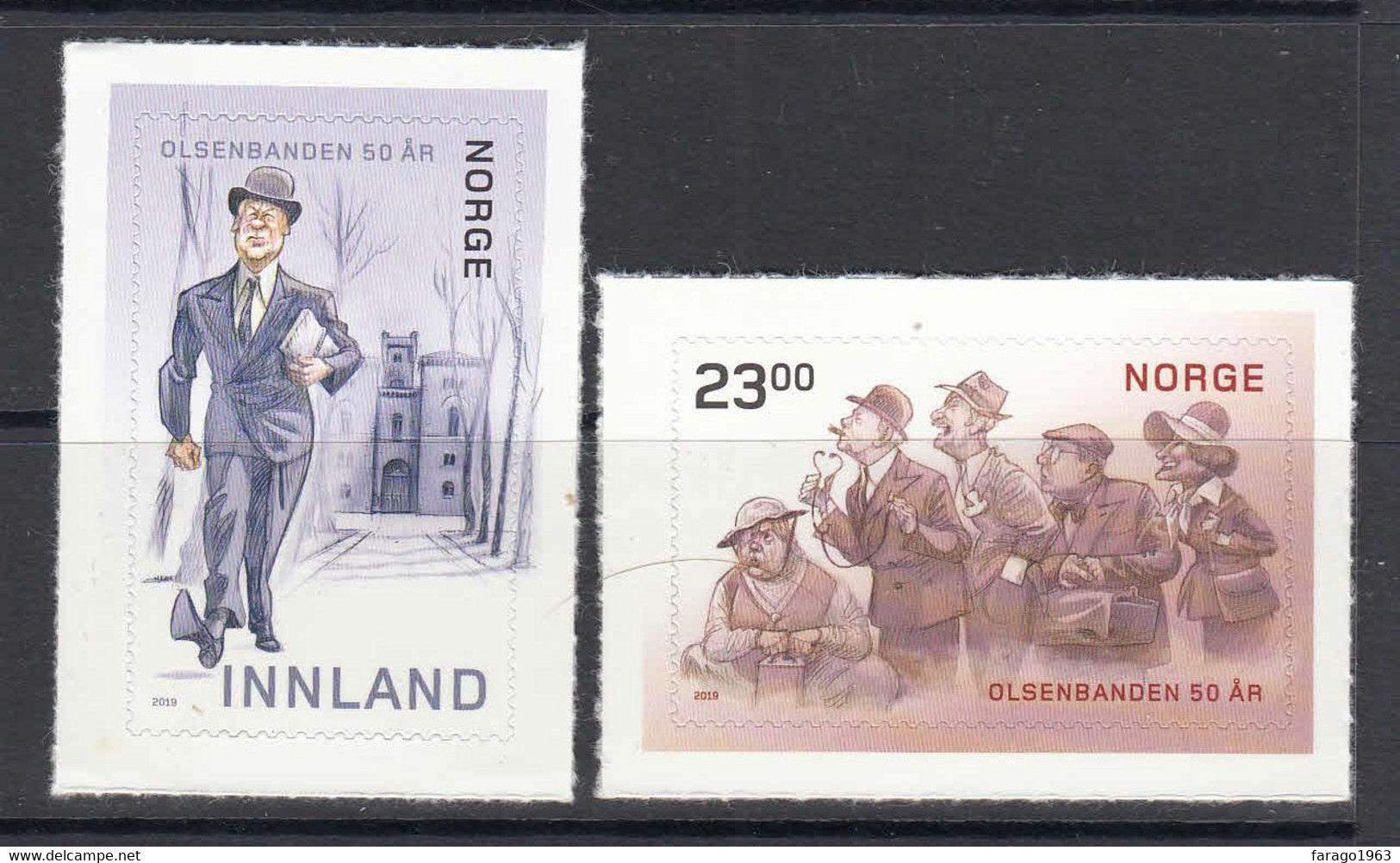 2019 Norway Olsenbanden Comics Art Complete Set Of 2 MNH @ BELOW FACE VALUE - Neufs